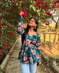 Forest Bloom Cotton Top