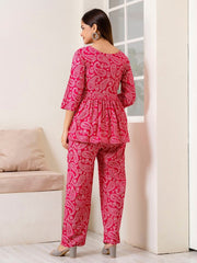 Pink Paisley Cotton Co-ord Set