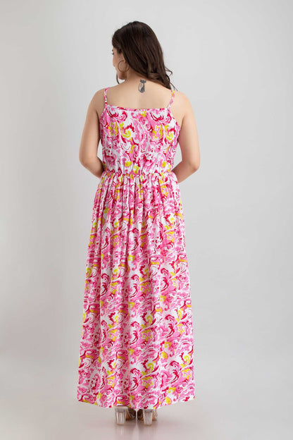 Rayon Floral Print Dress