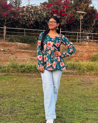 Forest Bloom Cotton Top