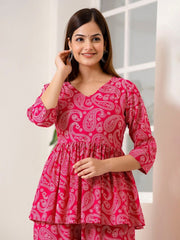 Pink Paisley Cotton Co-ord Set