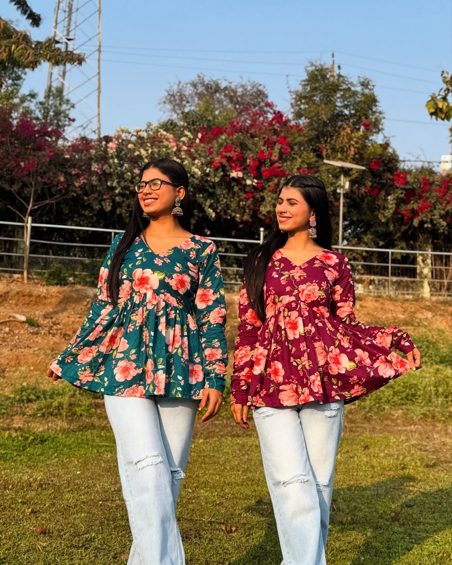 Forest Bloom Cotton Top