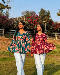Forest Bloom Cotton Top