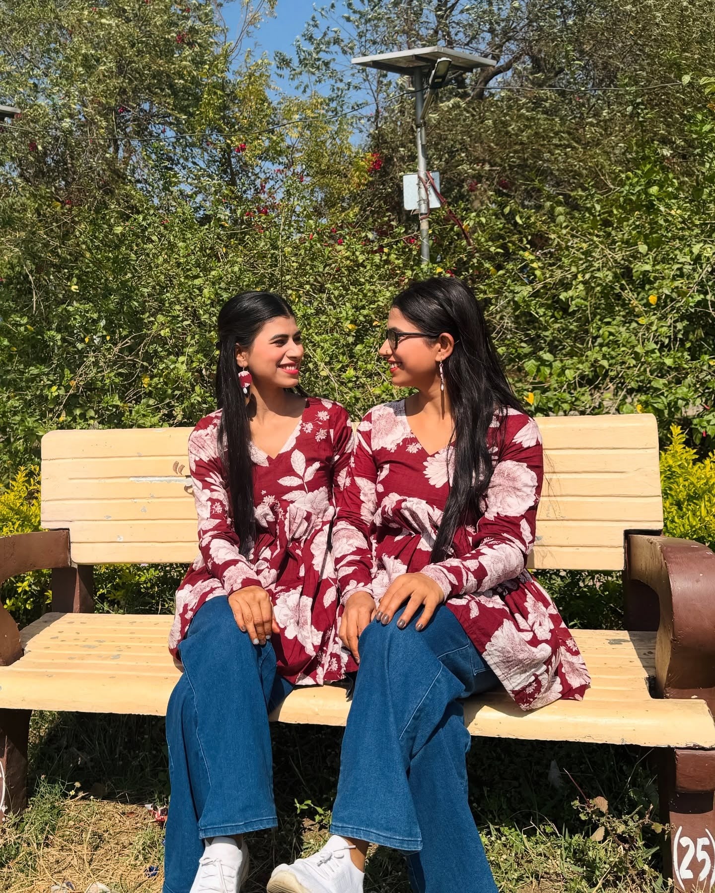 Maroon Bold Bloom Flare Top