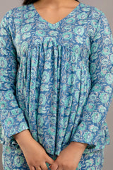 Floral Printed Co-Ord in Light Blue