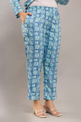Floral Printed Co-Ord in Light Blue