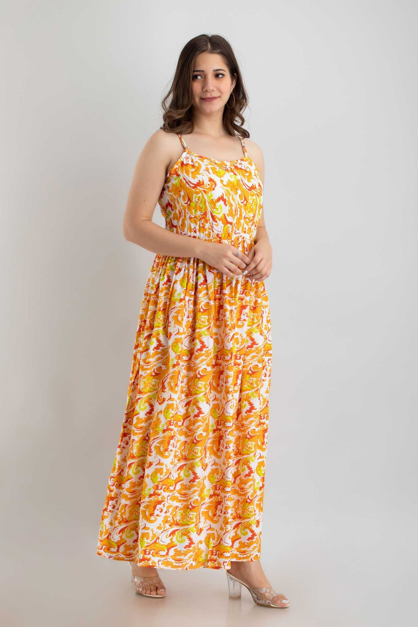 Rayon Floral Print Dress