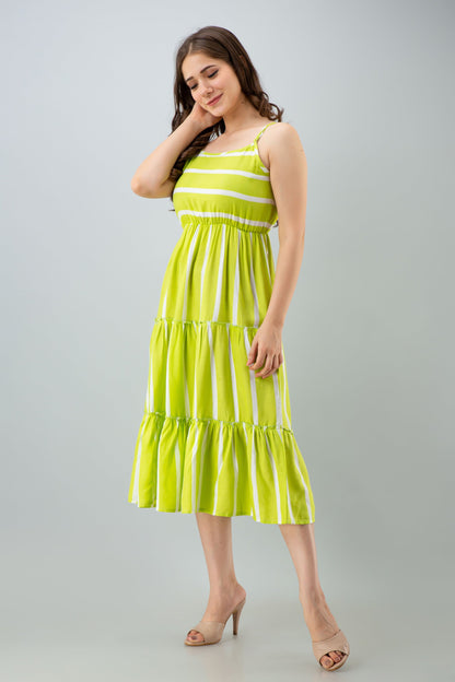 Sleeveless Neon Green Dress