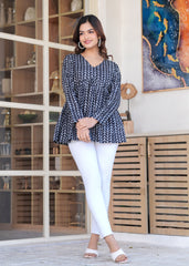 Monochrome Chevron Cotton Top