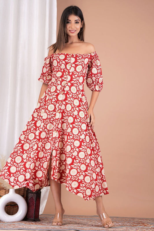 Women's Cotton Floral Printed Dress