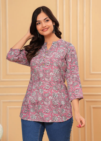 Rayon Short Kurti with Beautiful Prints for Women