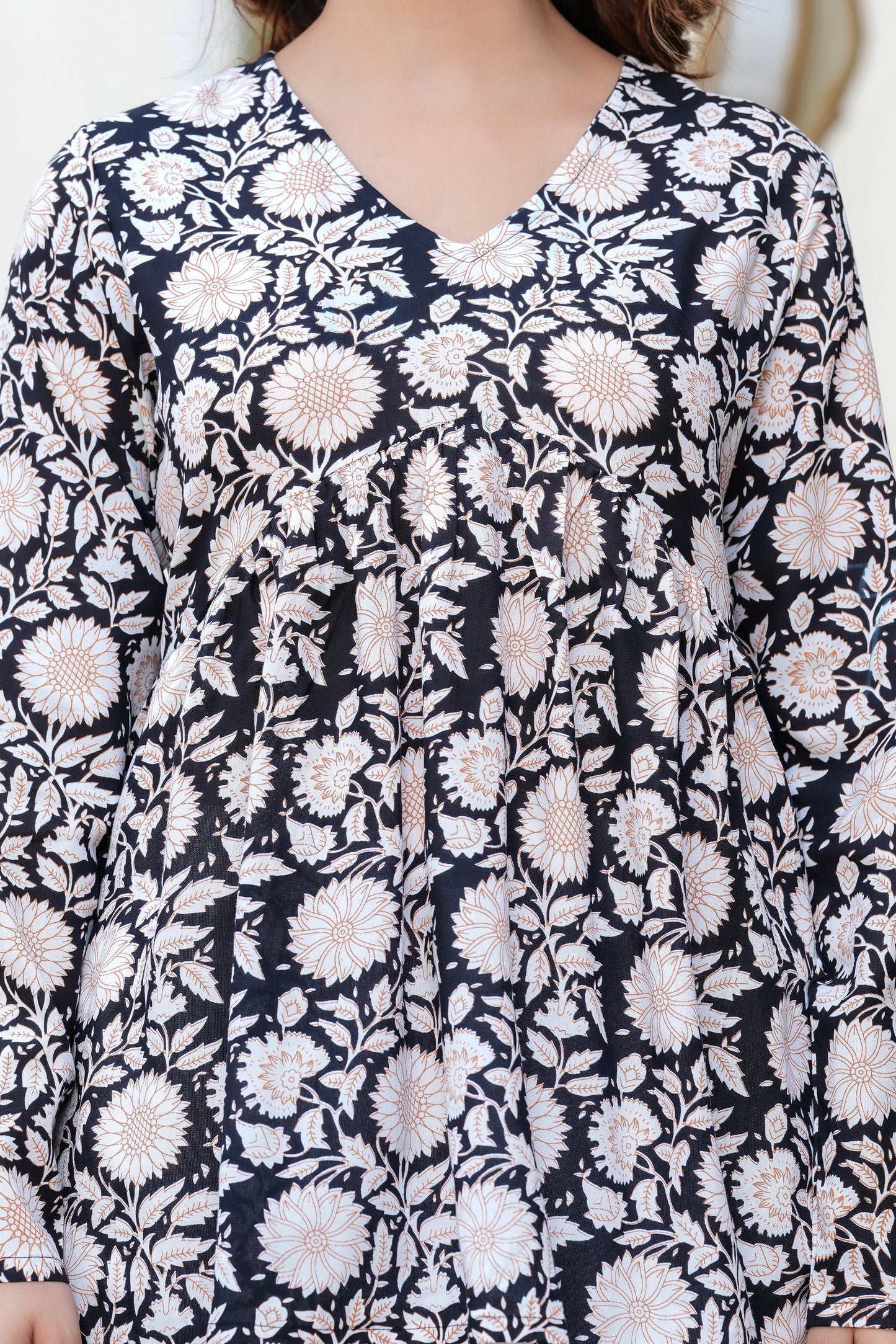 Noor Bloom Cotton Kurti Top