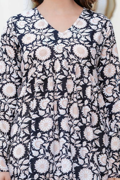 Noor Bloom Cotton Kurti Top