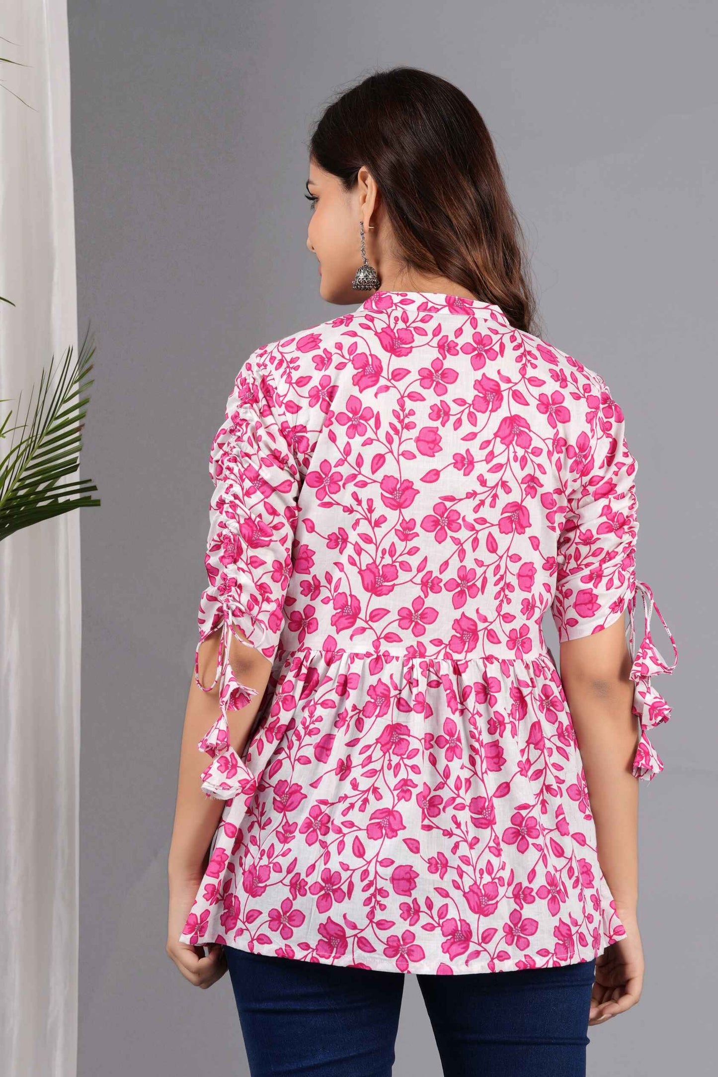 Pure Cotton Floral Printed Peplum Top
