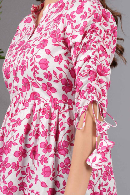 Pure Cotton Floral Printed Peplum Top