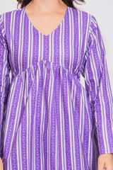 Ethnic Stripe Empire Cotton Top