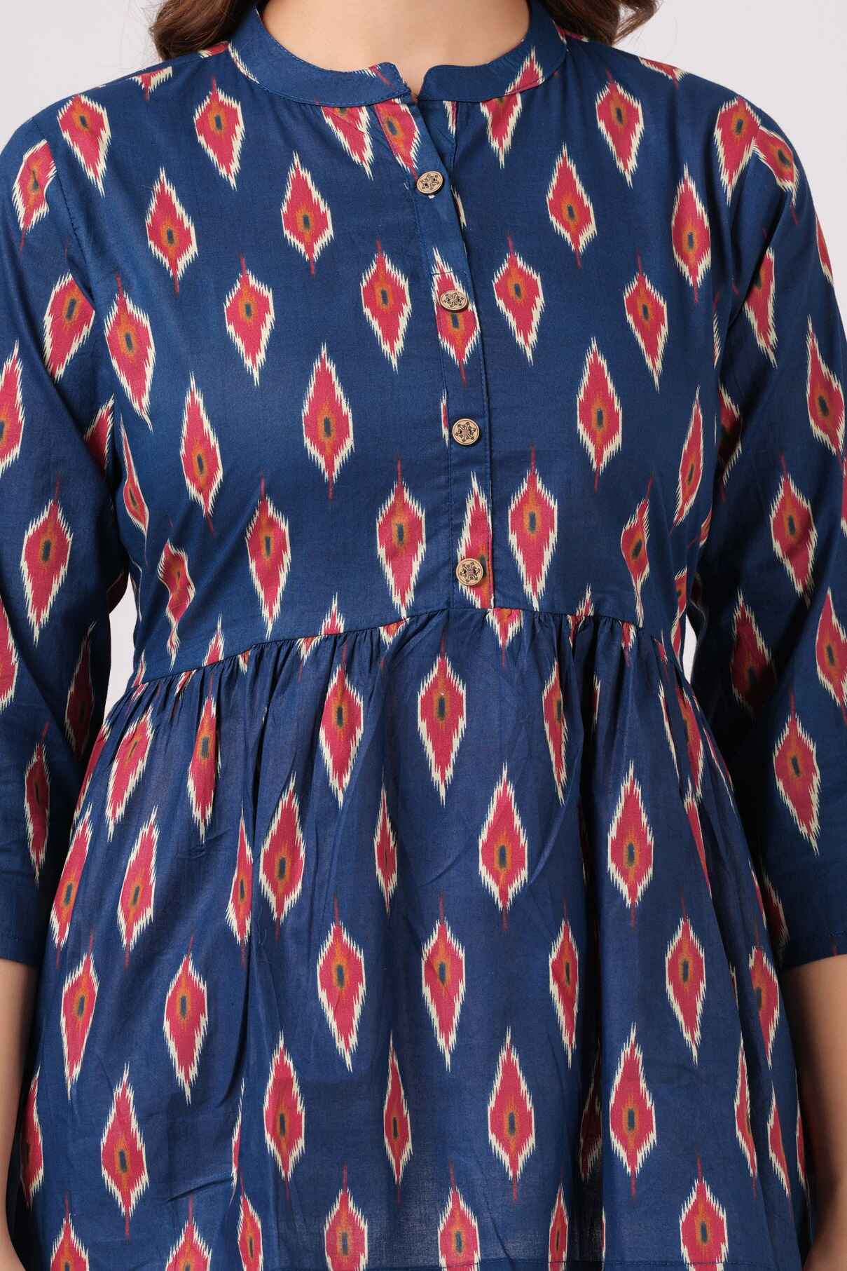 Pure Cotton Printed Peplum Top