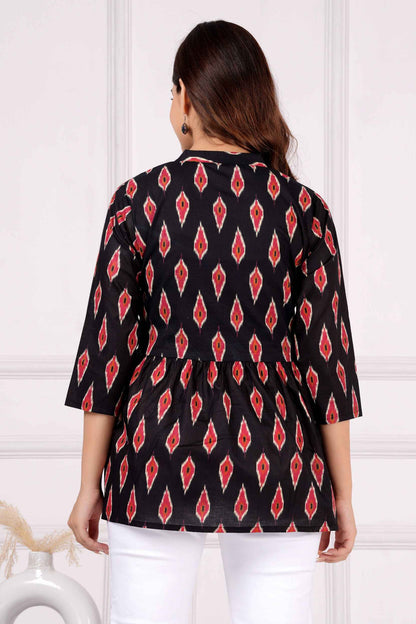 Pure Cotton Printed Peplum Top