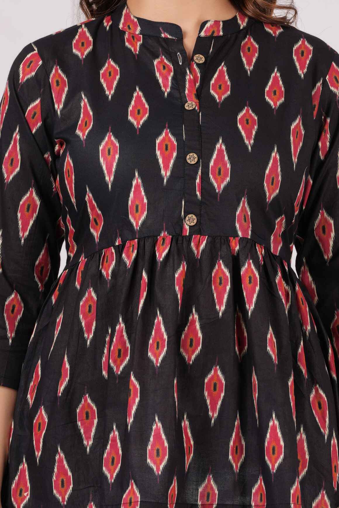 Pure Cotton Printed Peplum Top