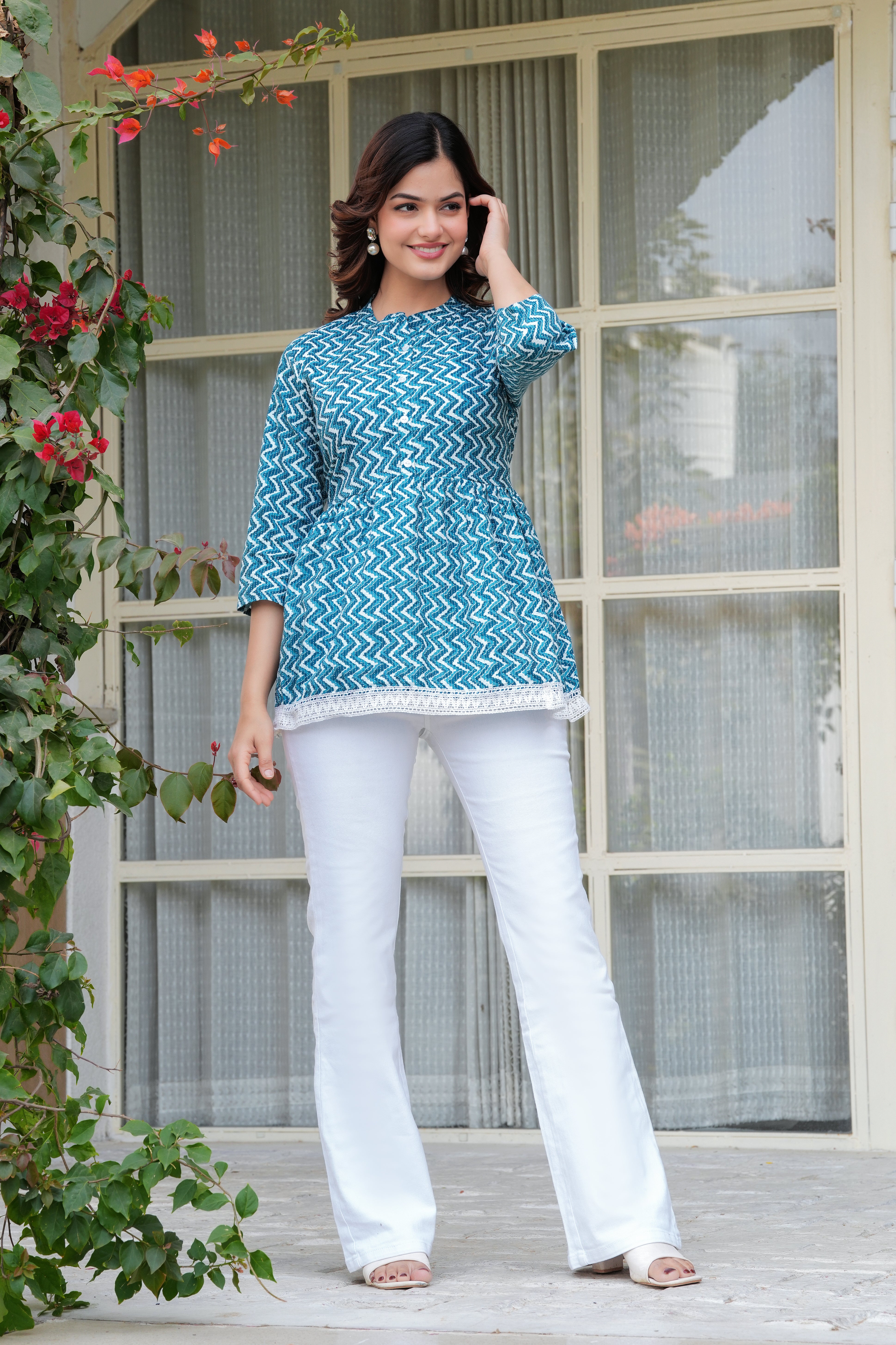 Ocean Wave Zig-Zag Top