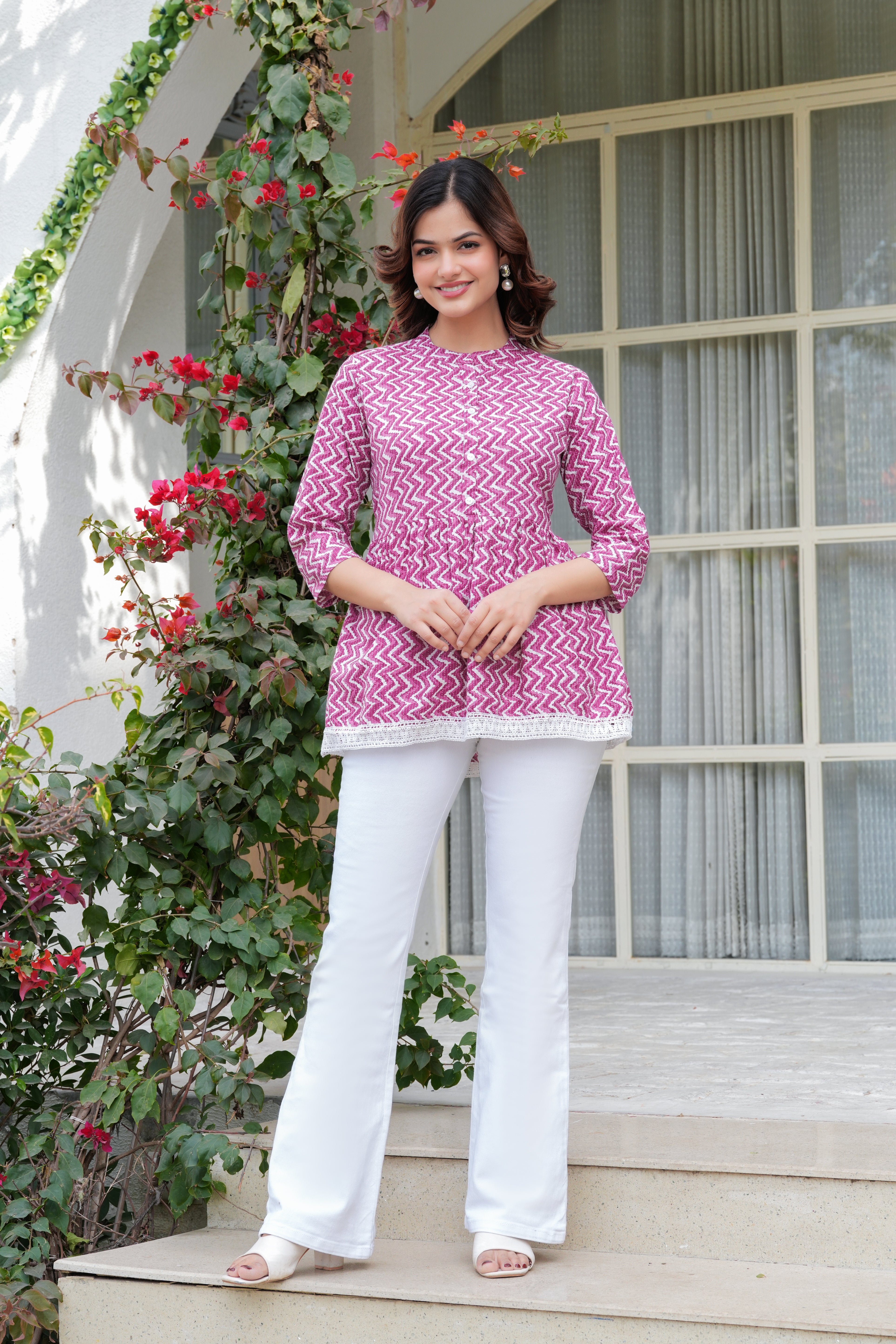 Ocean Wave Zig-Zag Top