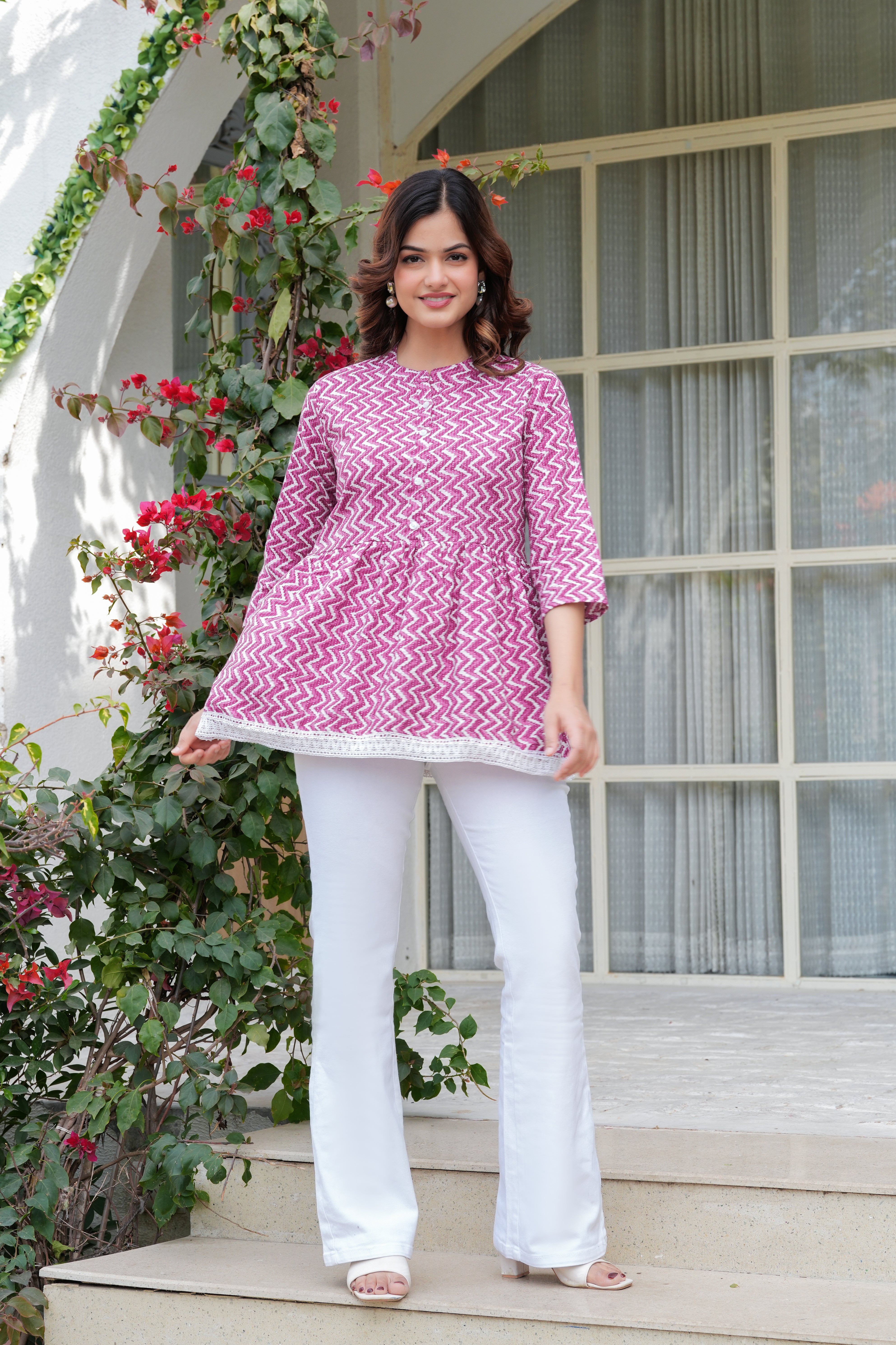 Ocean Wave Zig-Zag Top