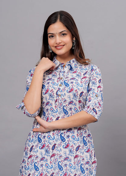 Multicolor Pure Cotton Kurti