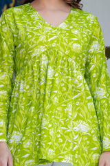 Lime Bloom Cotton Top