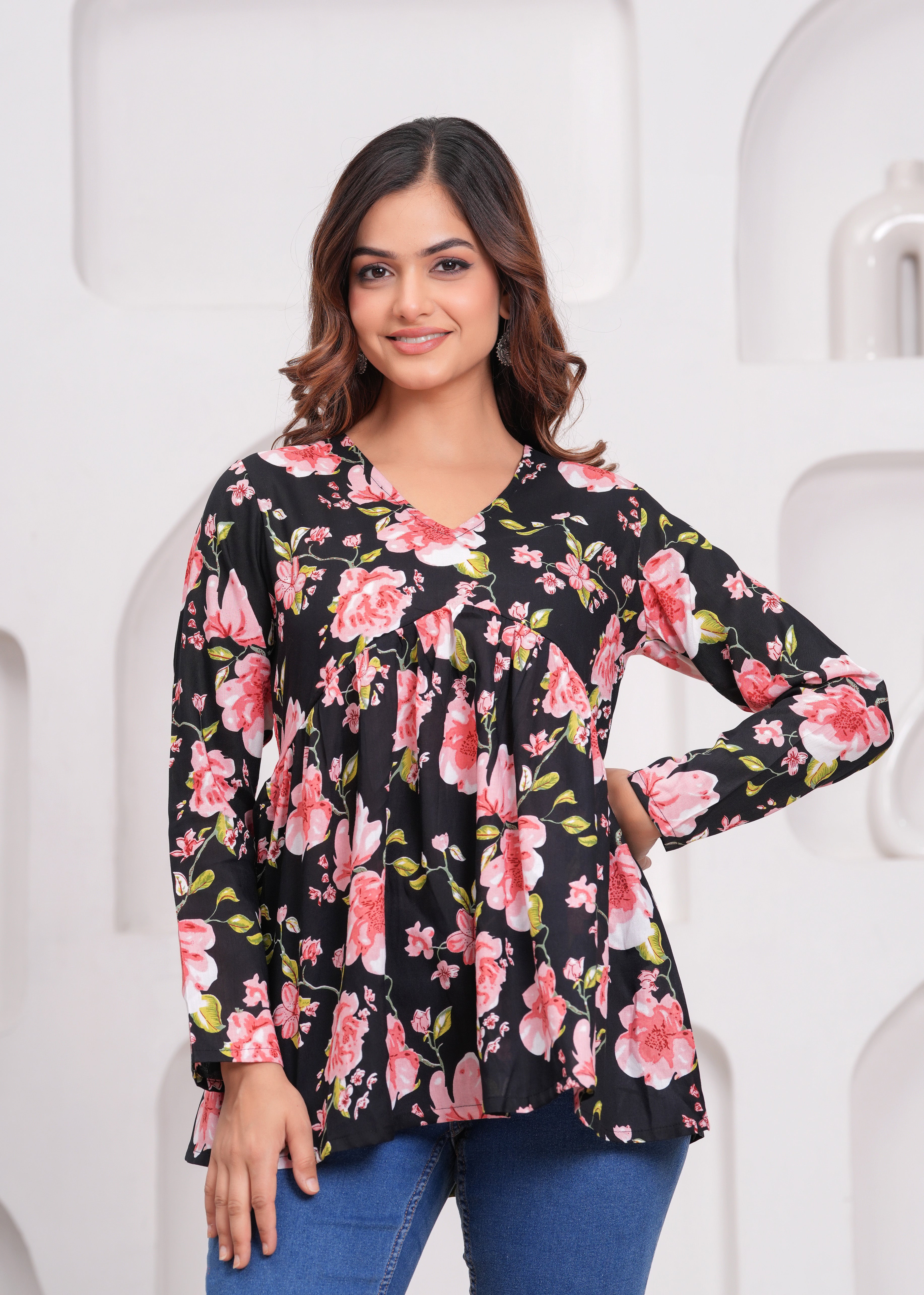Midnight Rose Cotton Top
