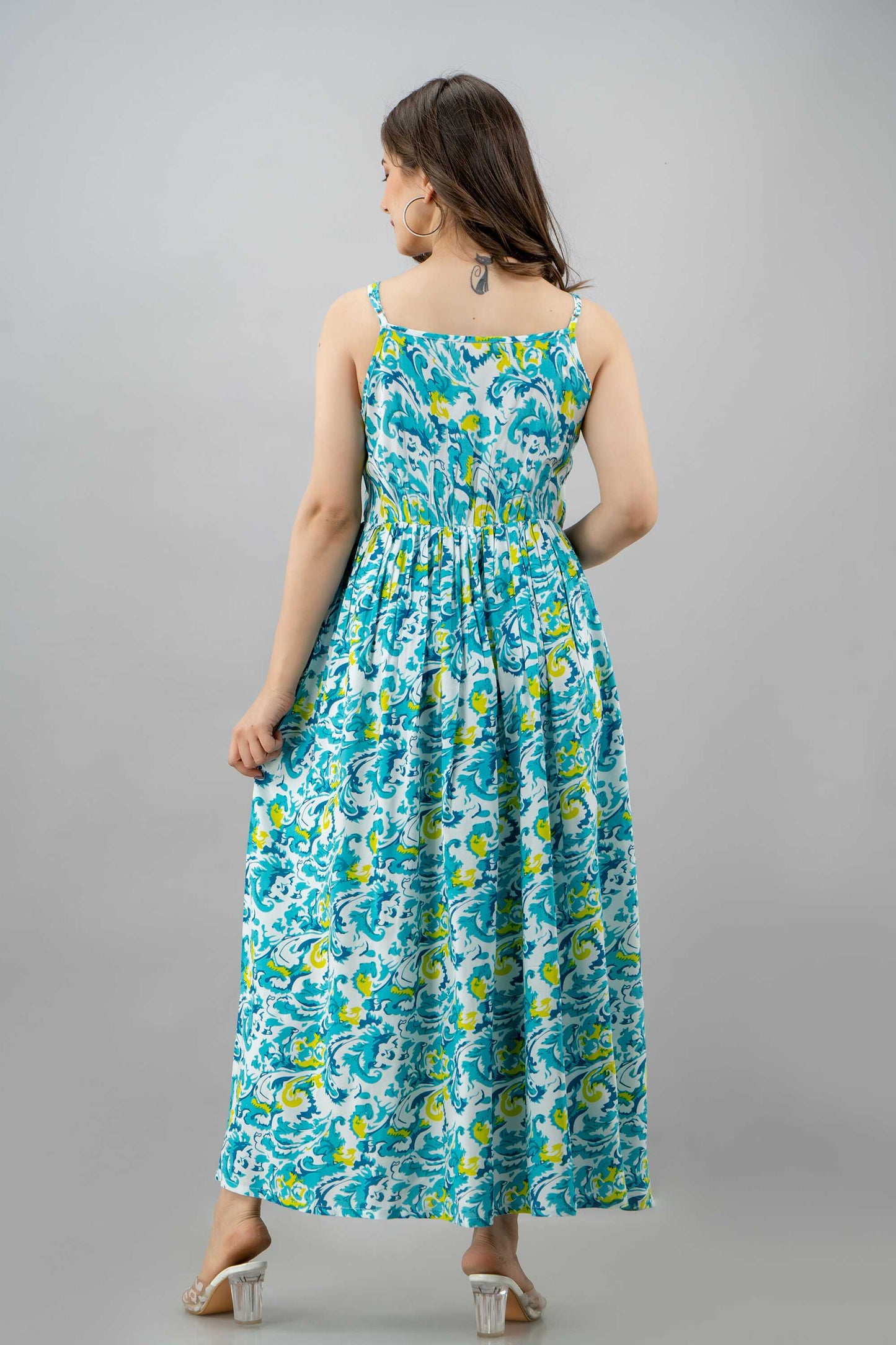 Rayon Floral Print Dress